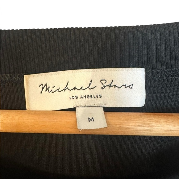 Michael Stars Dress Wren Ruched Midi Ultra Rib Black Sleeveless Medium - Picture 4 of 7